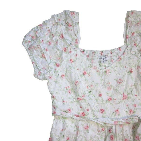 NWT LoveShackFancy x Target Clementine in White Floral Eyelet Midi Dress 16 - Picture 3 of 6